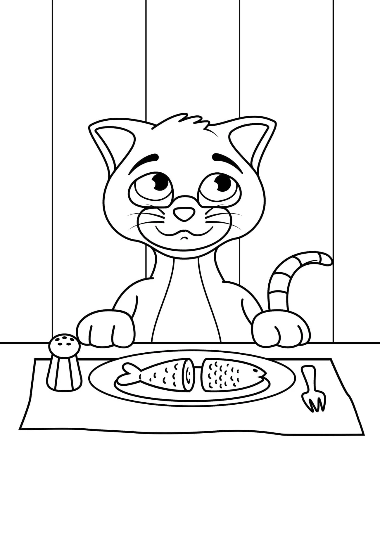 Omaľovánka - mačka - 12