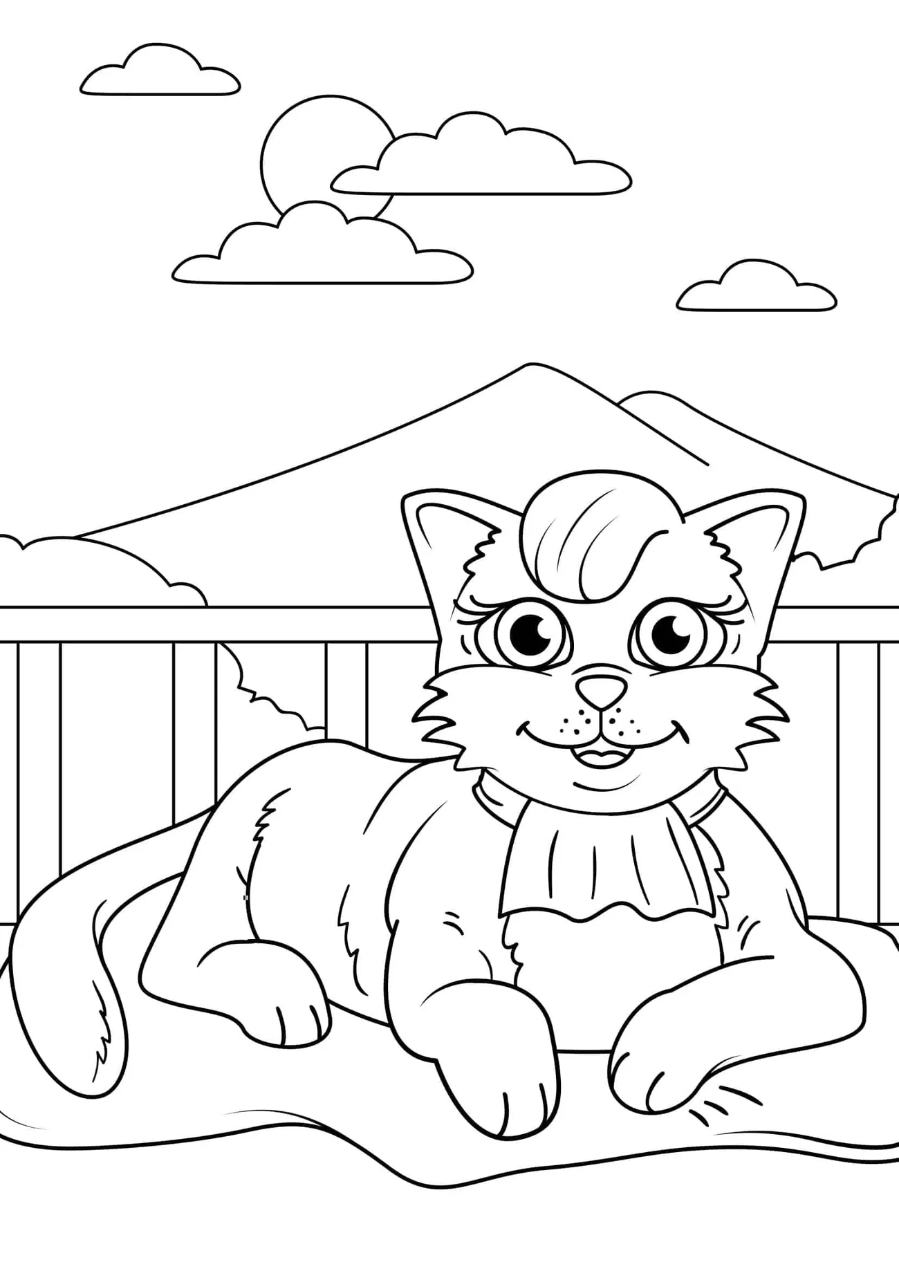 Omaľovánka - mačka - 15