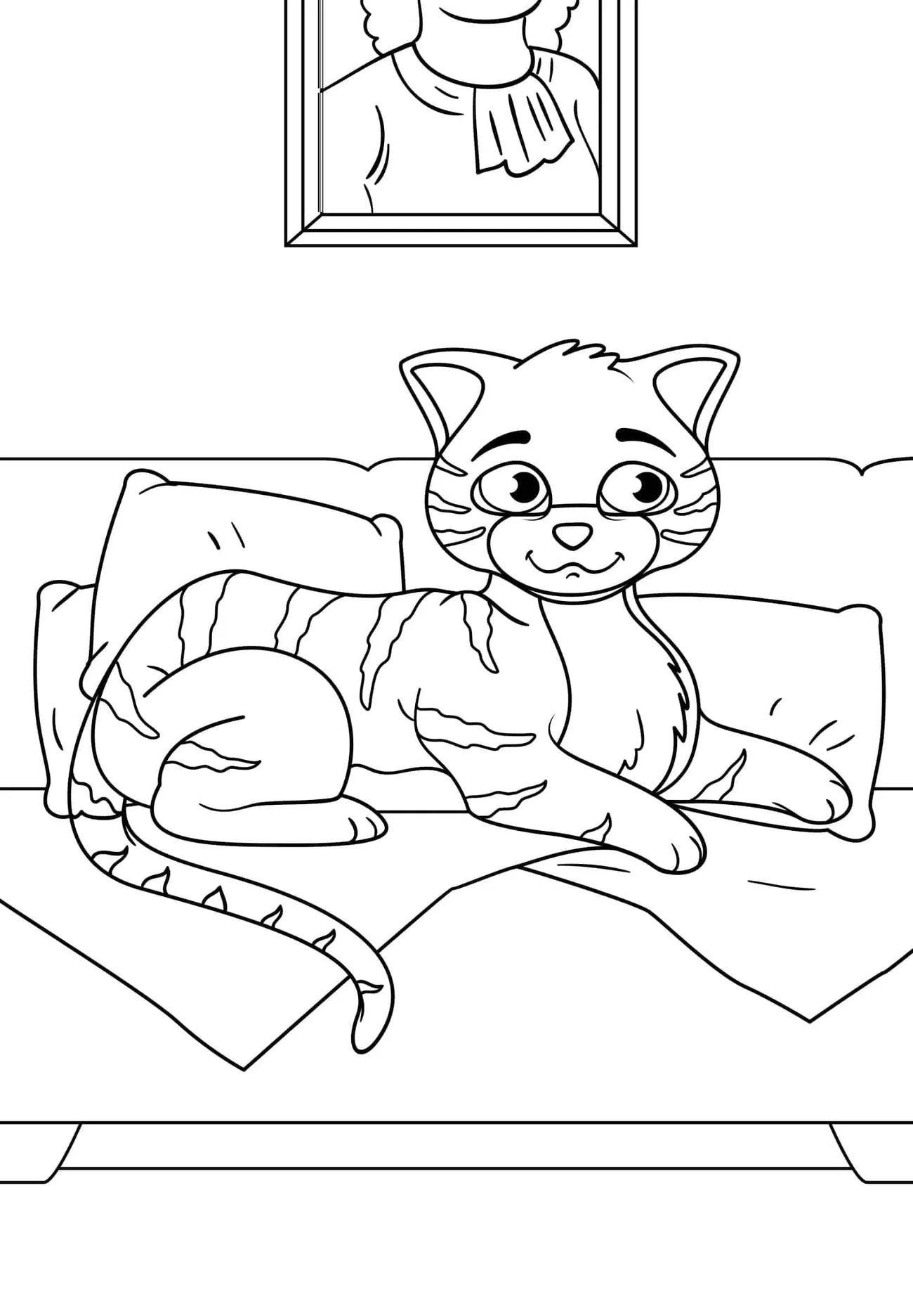 Omaľovánka - mačka - 4