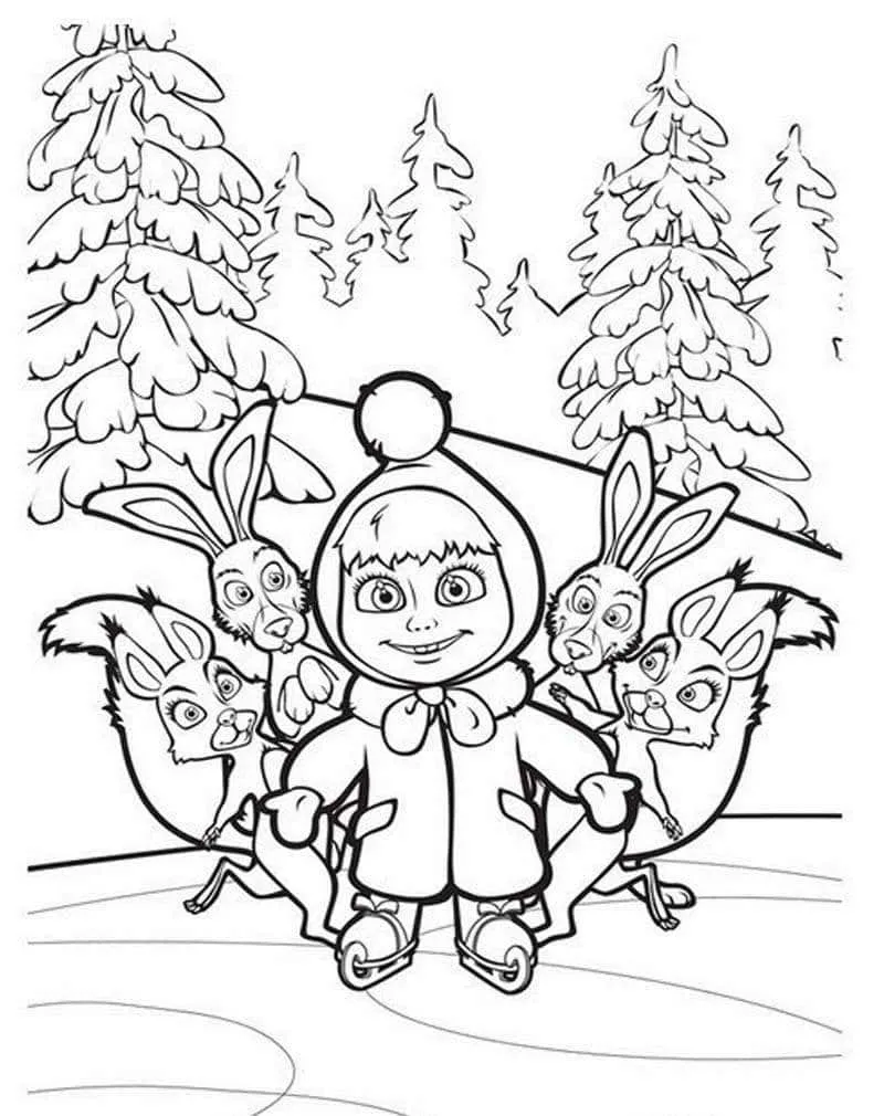 Omaľovánka - Máša a medveď - 10