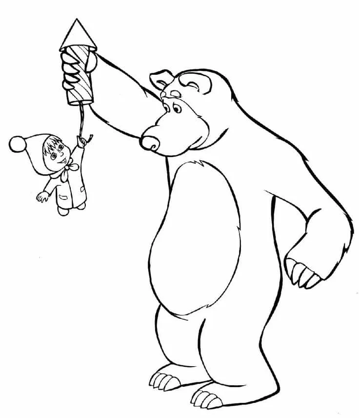 Omaľovánka - Máša a medveď - 26