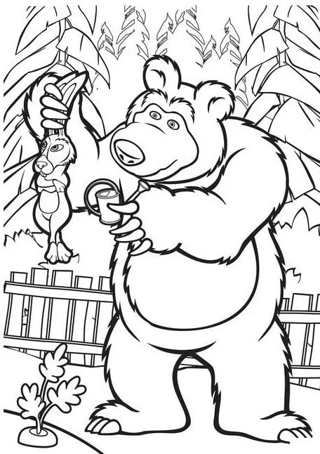 Omaľovánka - Máša a medveď - 6