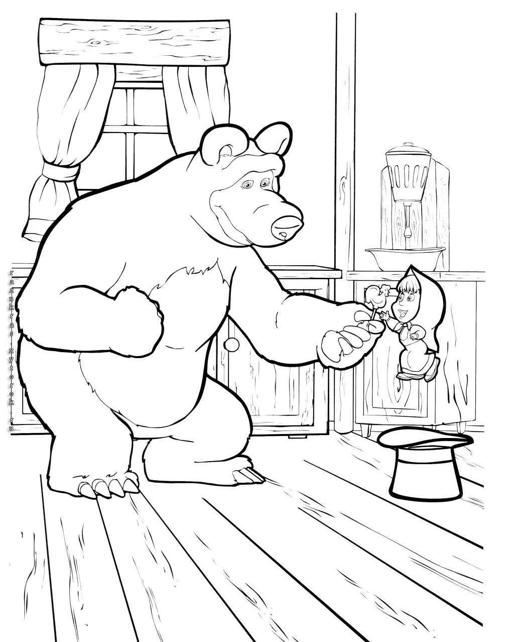 Omaľovánka - Máša a medveď - 7